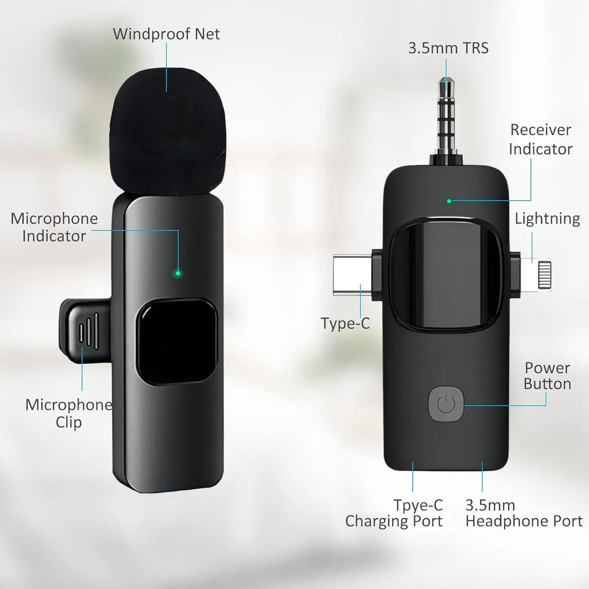 Triple Mode Wireless Clip Mic