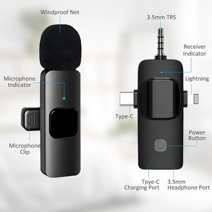Triple Mode Wireless Clip Mic