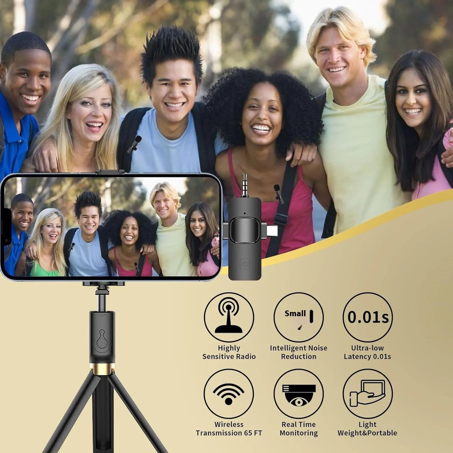 Triple Mode Wireless Clip Mic