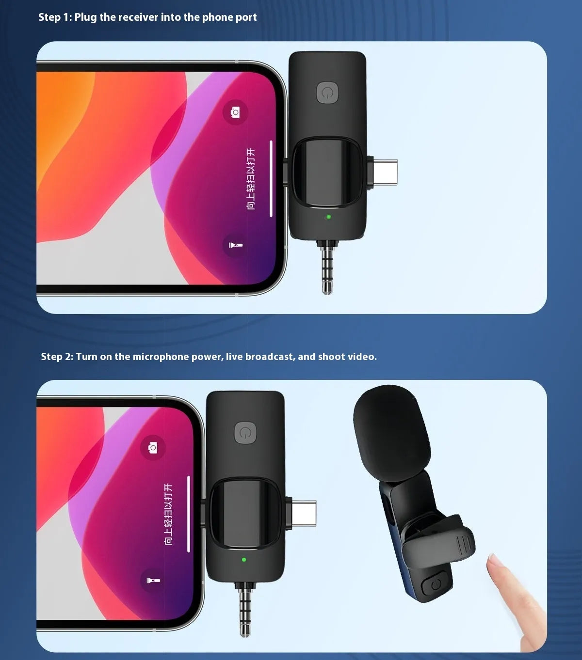 Triple Mode Wireless Clip Mic